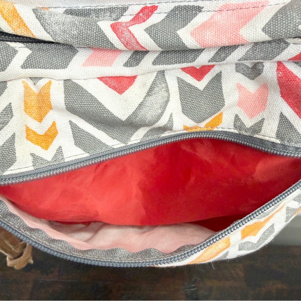 Jansport Right Pack Expressions Backpack Coral Dusk Chevrons Pattern - Picture 5 of 12